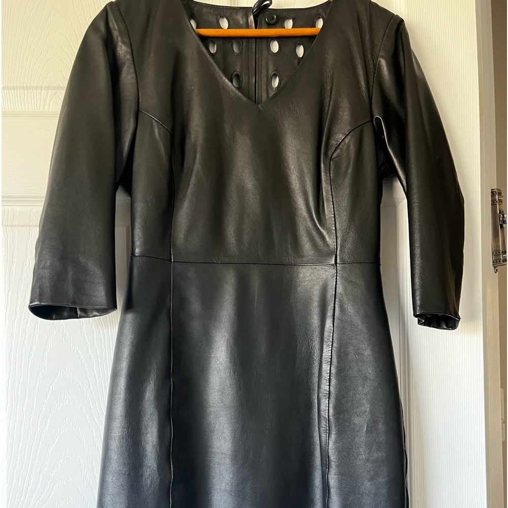 Leather dress genuine, lamb skin